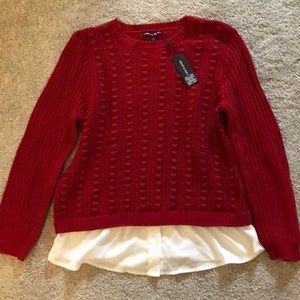 Red and cream Cable & Gauge sweater